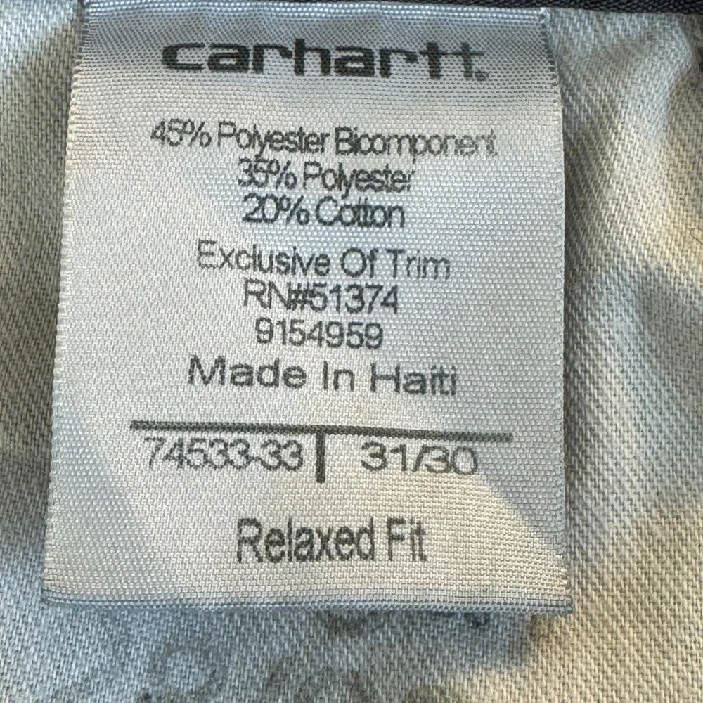 Carhartt Pants Mens 31x29 Gray Relaxed Fit Ripstop Utility Workwear Durable